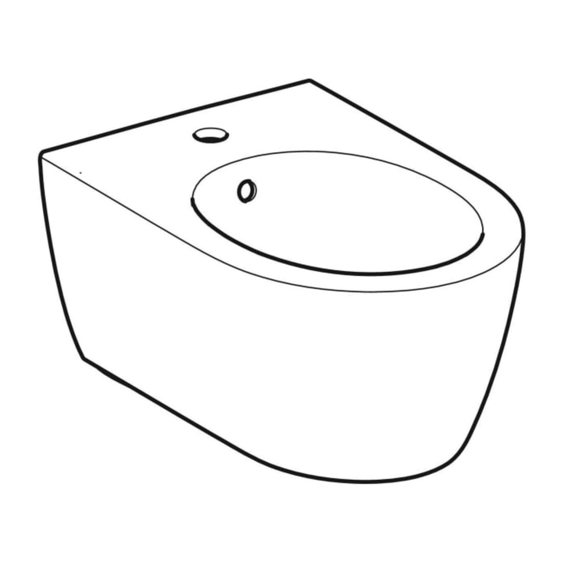 Geberit Wand-Bidet iCon geschlossene Form, mit Überlauf, weiß