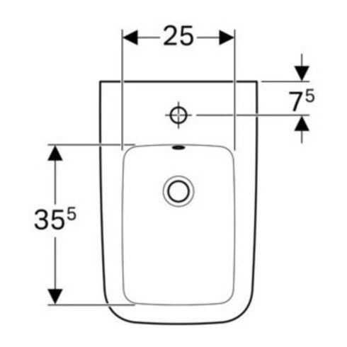 Geberit Wand-Bidet iCon Square geschlossene Form, mit Überlauf, weiß