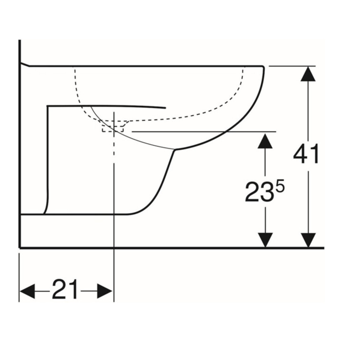 Geberit Wand-Bidet Renova mit Überlauf, weiß