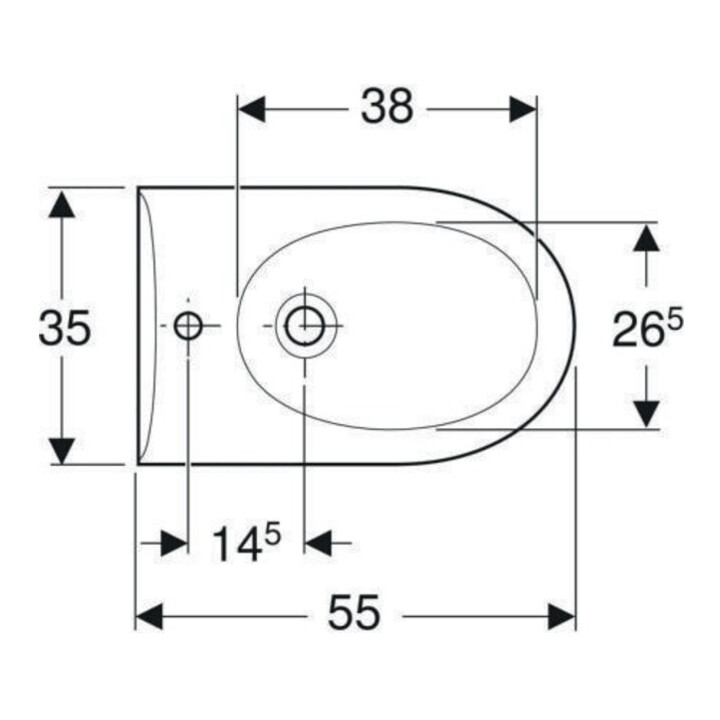 Geberit Wand-Bidet Renova mit Überlauf, weiß