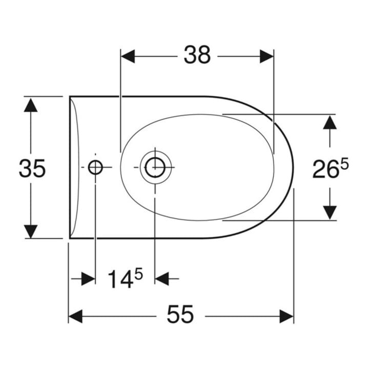 Geberit Wand-Bidet Renova mit Überlauf, weiß