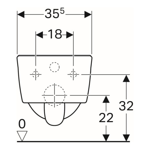 Geberit Wand-WC, Tiefspüler iCon 35,5x49cm, vrk A, geschl., rimfr., we.
