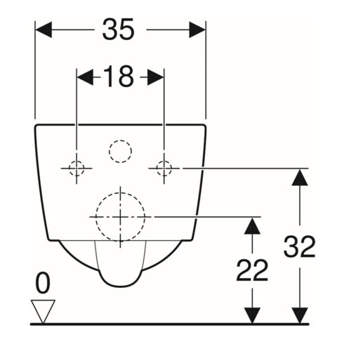Geberit Wand-WC, Tiefspüler iCon Square 35x54cm, geschl. F., rimfr., we. K-Tect