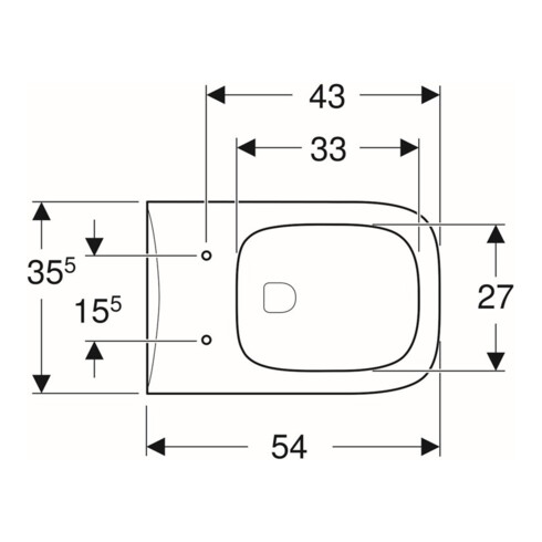 Geberit Wand-Tiefspül-WC RENOVA PLAN Rimfree weiß