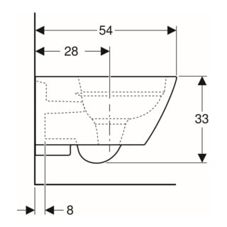 Geberit Wand-Tiefspül-WC Square SMYLE Rimfree, geschlossene Form weiß