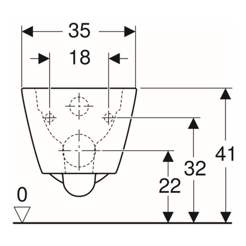 Geberit Wand-Tiefspül-WC Square SMYLE Rimfree, geschlossene Form weiß