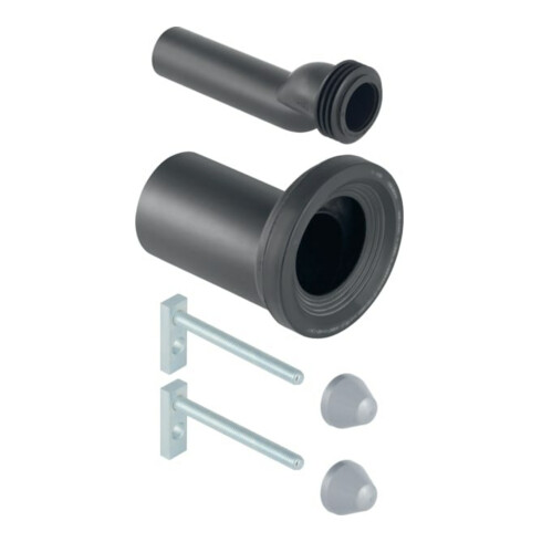 Geberit Wand-WC-Anschlussgarnitur d 90/45mm, m Bef.-Mat., etag., PE-HD, sw
