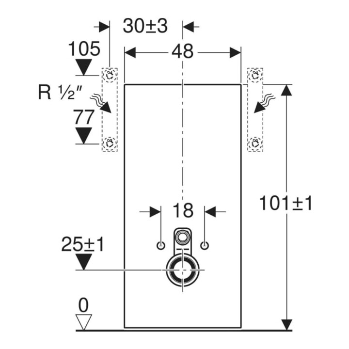 Geberit Wand-WC-Modul Monolith Bauh. 101cm, Fr. Gl. sand-grau, S. Alu