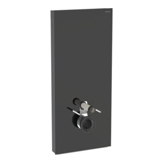 Geberit Wand-WC-Modul Monolith Plus Bauh. 114cm, Fr. Gl. sw, S. Alu SW-chrom