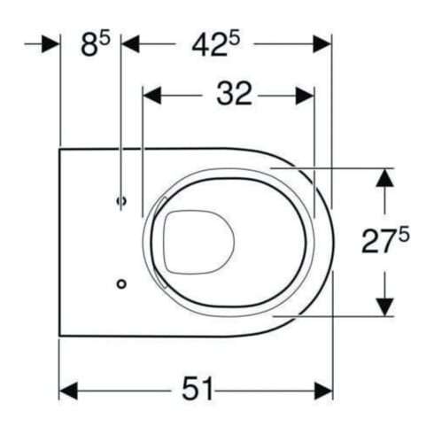 Geberit Wand-WC, Tiefspüler Acanto 4,5 l, geschl., rimfree, weiß KeraTect