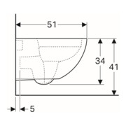 Geberit Wand-WC, Tiefspüler Acanto 4,5 l, geschl., rimfree, weiß KeraTect-4