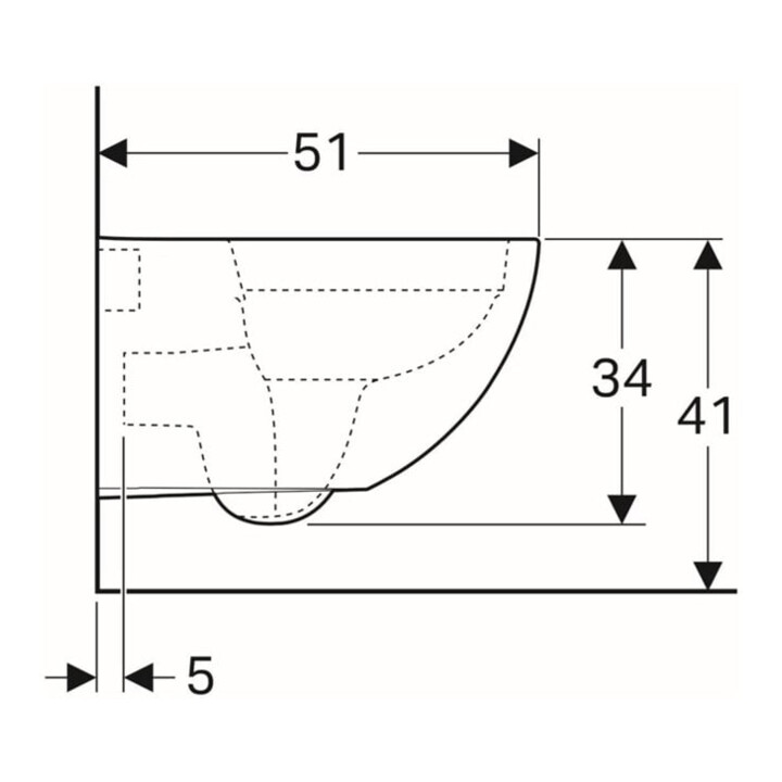 Geberit Wand-WC, Tiefspüler Acanto 4,5 l, geschl., rimfree, weiß KeraTect