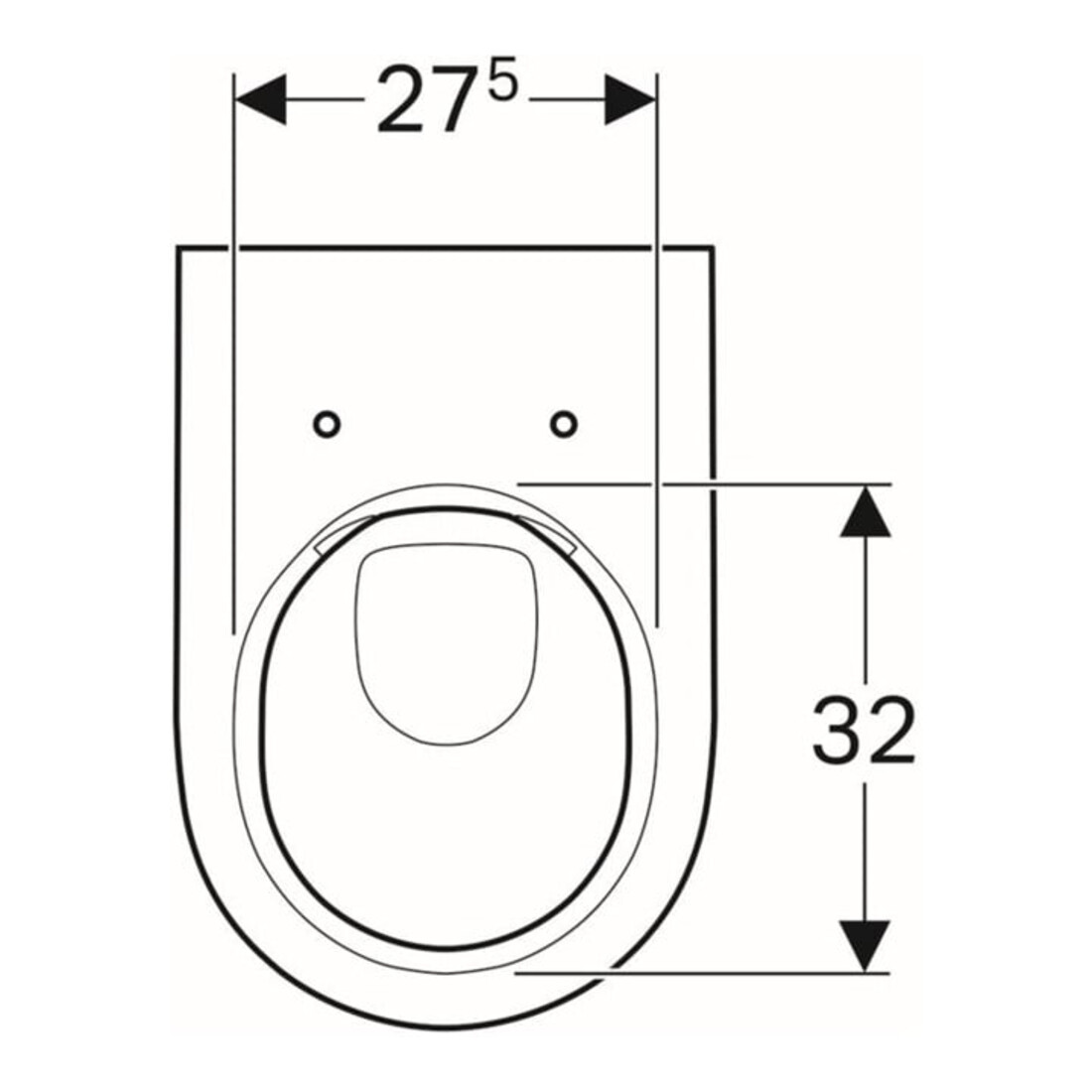 Geberit Wand-WC, Tiefspüler Acanto 4,5 l, geschl., rimfree, weiß KeraTect