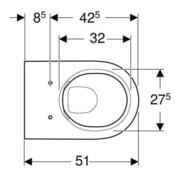Geberit Wand-WC, Tiefspüler Acanto 4,5 l, geschlossen, rimfree, weiß-5
