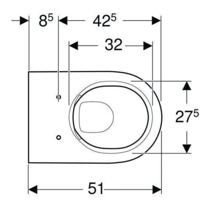 Geberit Wand-WC, Tiefspüler Acanto 4,5 l, geschlossen, rimfree, weiß