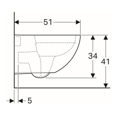 Geberit Wand-WC, Tiefspüler Acanto 4,5 l, geschlossen, rimfree, weiß