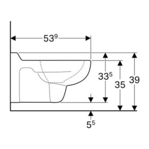 Geberit Wand-WC, Tiefspüler Bambini weiß KeraTect, 6 l