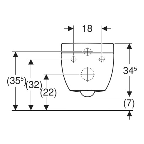Geberit Wand-WC, Tiefspüler Bambini weiß KeraTect, für WC-Sitz