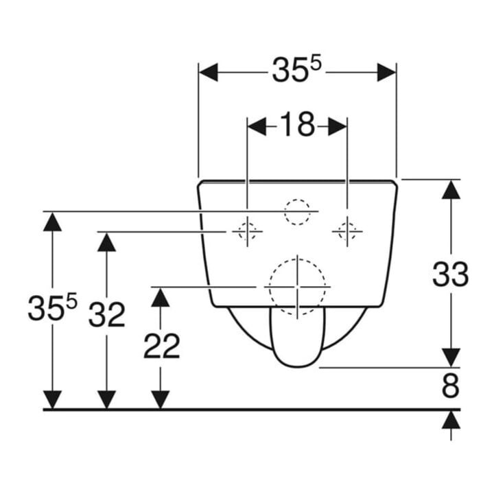 Geberit Wand-WC, Tiefspüler iCon 35,5x49cm, vrk A, ges, rimf, we. K-Tect