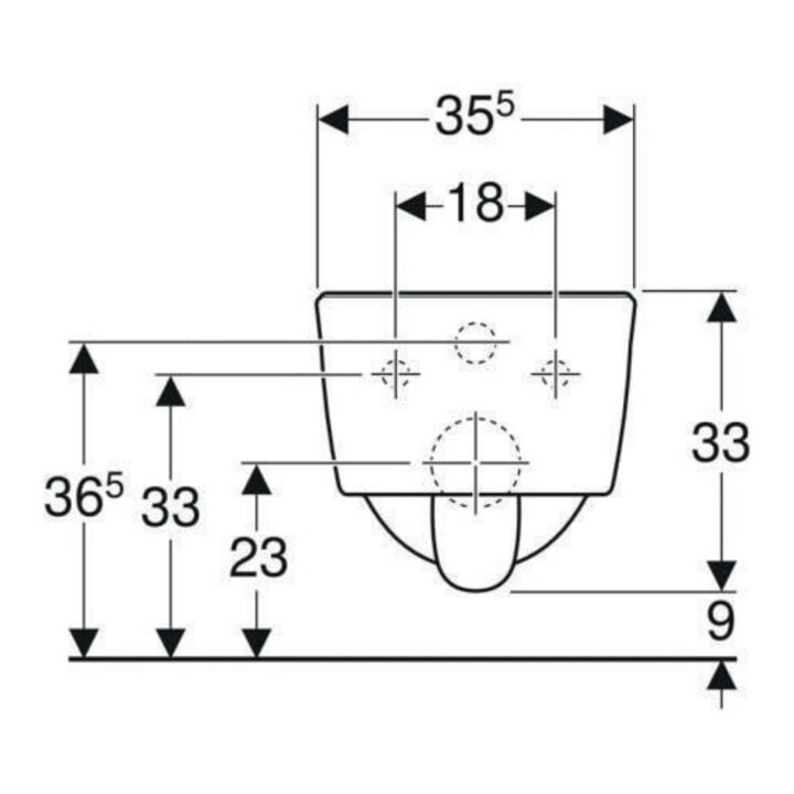 Geberit Wand-WC, Tiefspüler iCon 35,5x49cm, vrk A, ges, rimf, we. K-Tect