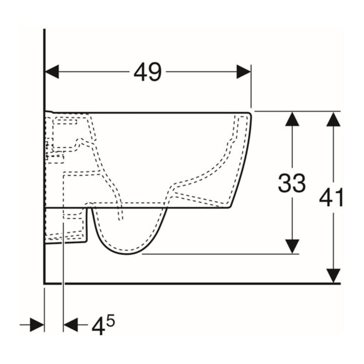 Geberit Wand-WC, Tiefspüler iCon 35,5x49cm, vrk A, ges, rimf, we. K-Tect