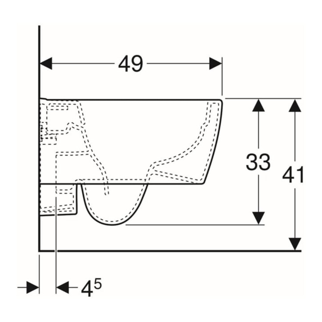 Geberit Wand-WC, Tiefspüler iCon 35,5x49cm, vrk A, ges, rimf, we. K-Tect