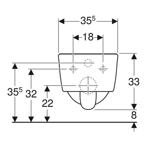 Geberit Wand-WC, Tiefspüler iCon 35,5x49cm, vrk A, ges, rimf, we. K-Tect