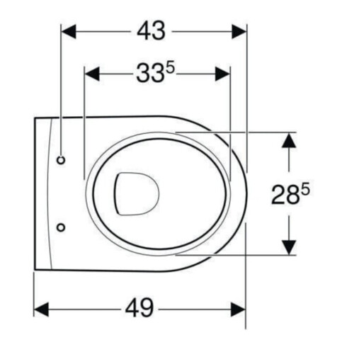Geberit Wand-WC, Tiefspüler iCon 35,5x49cm, vrk A, ges, rimf, we. K-Tect