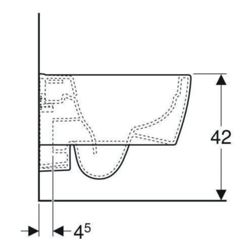 Geberit Wand-WC, Tiefspüler iCon 35,5x49cm, vrk A, ges, rimf, we. K-Tect