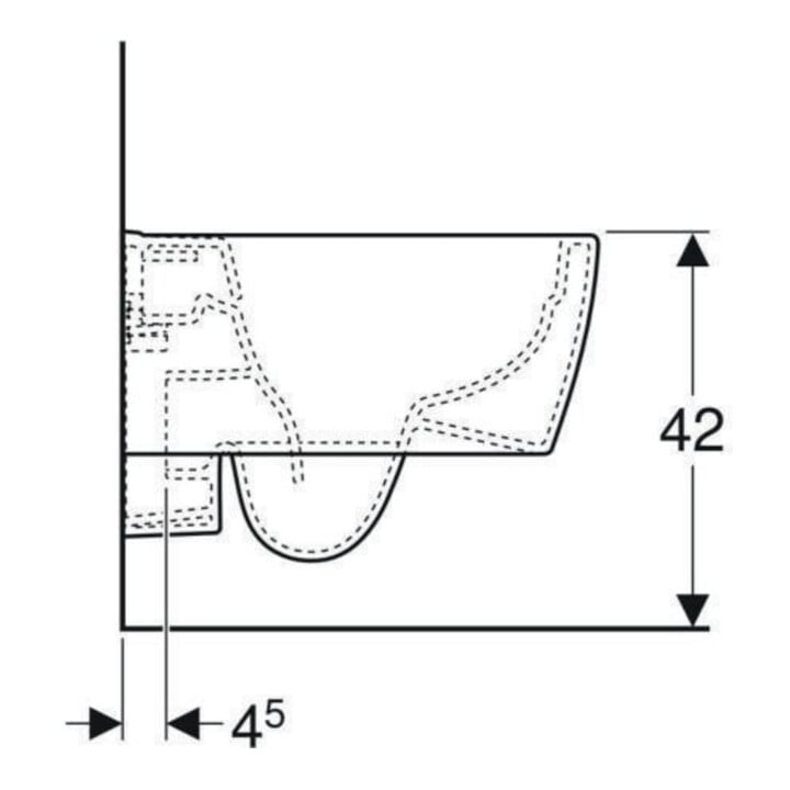 Geberit Wand-WC, Tiefspüler iCon 35,5x49cm, vrk A, ges, rimf, we. K-Tect