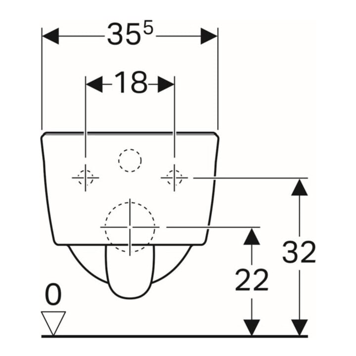 Geberit Wand-WC, Tiefspüler iCon 35,5x49cm, vrk A, geschl., rimfr., we.