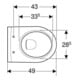 Geberit Wand-WC, Tiefspüler iCon 35,5x49cm, vrk A, geschl., rimfr., we.