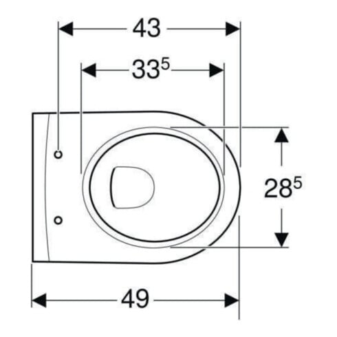 Geberit Wand-WC, Tiefspüler iCon 35,5x49cm, vrk A, geschl., rimfr., we.