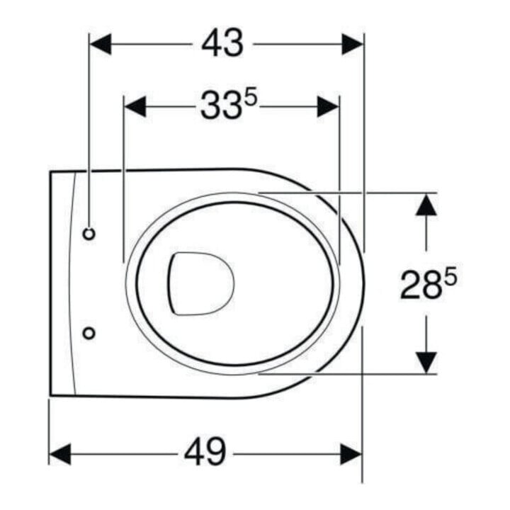 Geberit Wand-WC, Tiefspüler iCon 35,5x49cm, vrk A, geschl., rimfr., we.