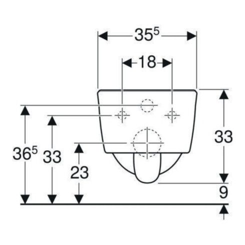 Geberit Wand-WC, Tiefspüler iCon 35,5x49cm, vrk A, geschl., rimfr., we.