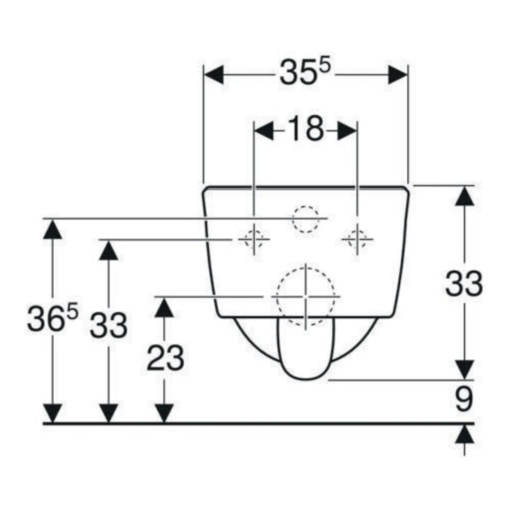 Geberit Wand-WC, Tiefspüler iCon 35,5x49cm, vrk A, geschl., rimfr., we.