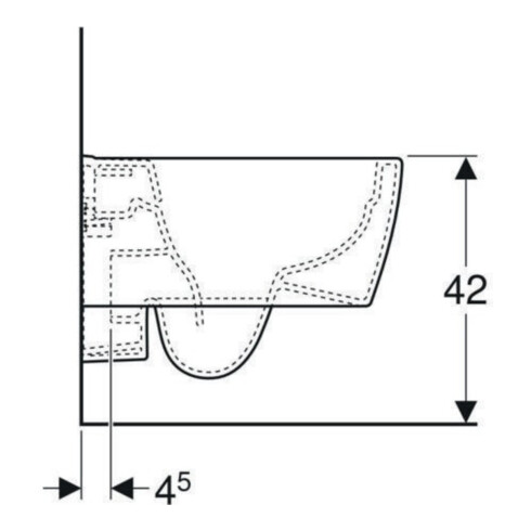 Geberit Wand-WC, Tiefspüler iCon 35,5x49cm, vrk A, geschl., rimfr., we.