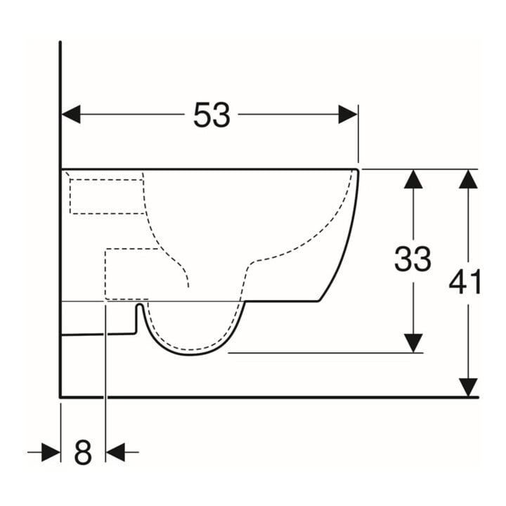 Geberit Wand-WC, Tiefspüler iCon 35,5x53cm, geschlossene Form, weiß