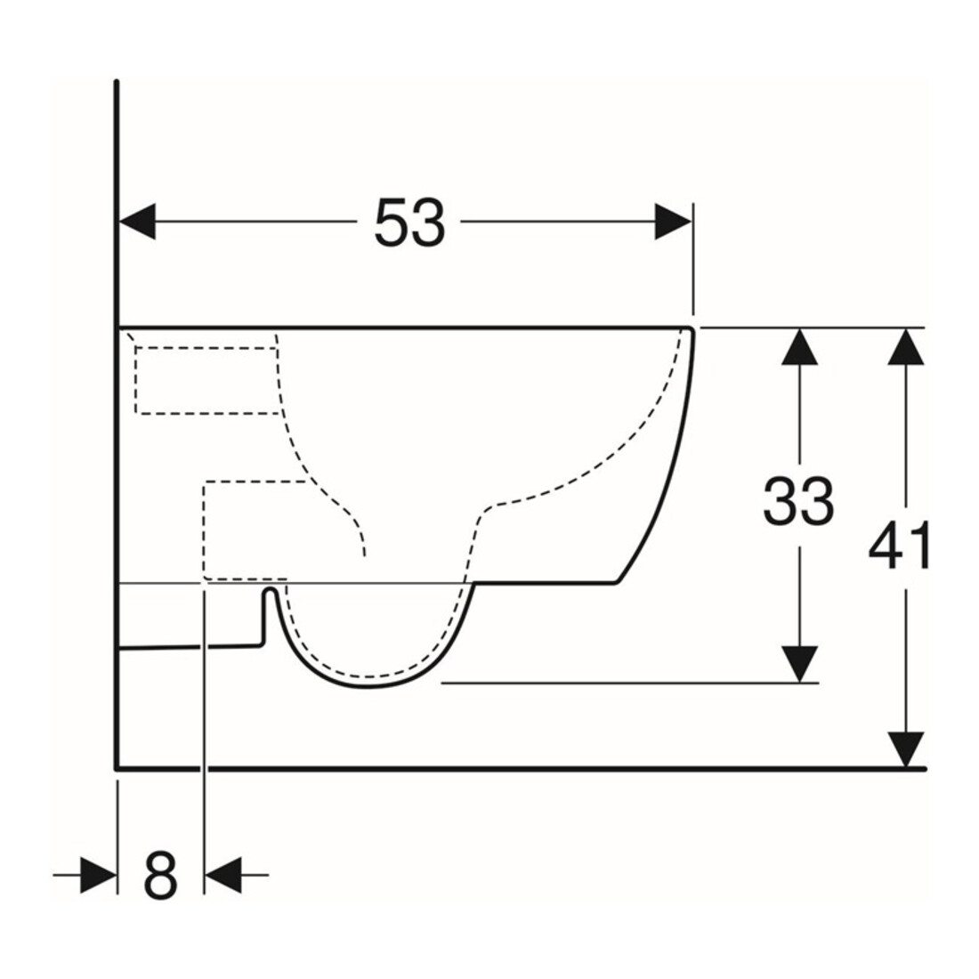Geberit Wand-WC, Tiefspüler iCon 35,5x53cm, geschlossene Form, weiß