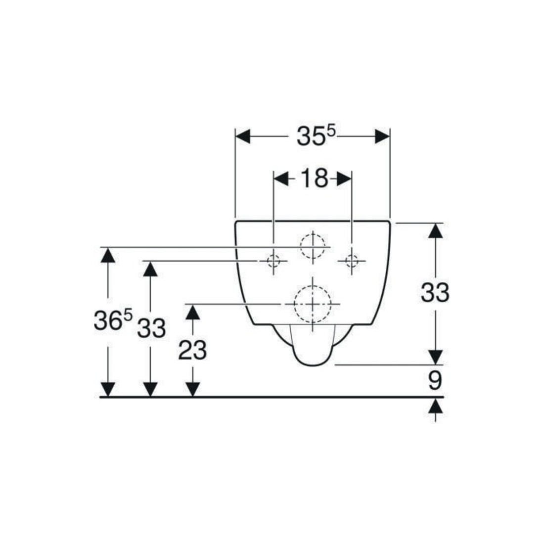Geberit Wand-WC, Tiefspüler iCon 35,5x53cm, geschlossene Form, weiß