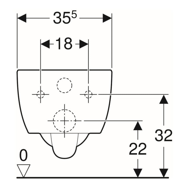Geberit Wand-WC, Tiefspüler iCon 35,5x53cm, geschlossene Form, weiß