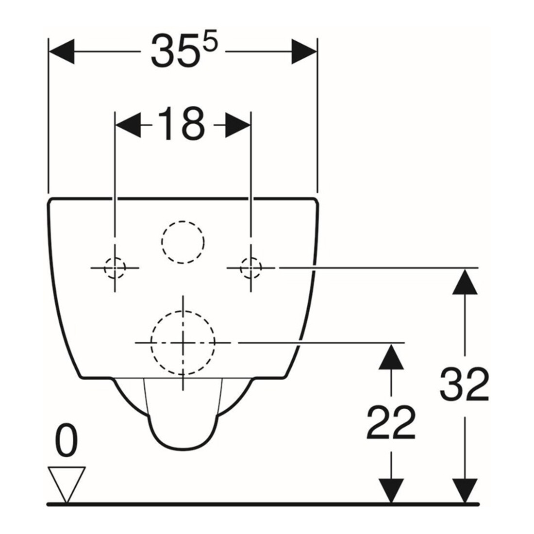Geberit Wand-WC, Tiefspüler iCon 35,5x53cm, geschlossene Form, weiß