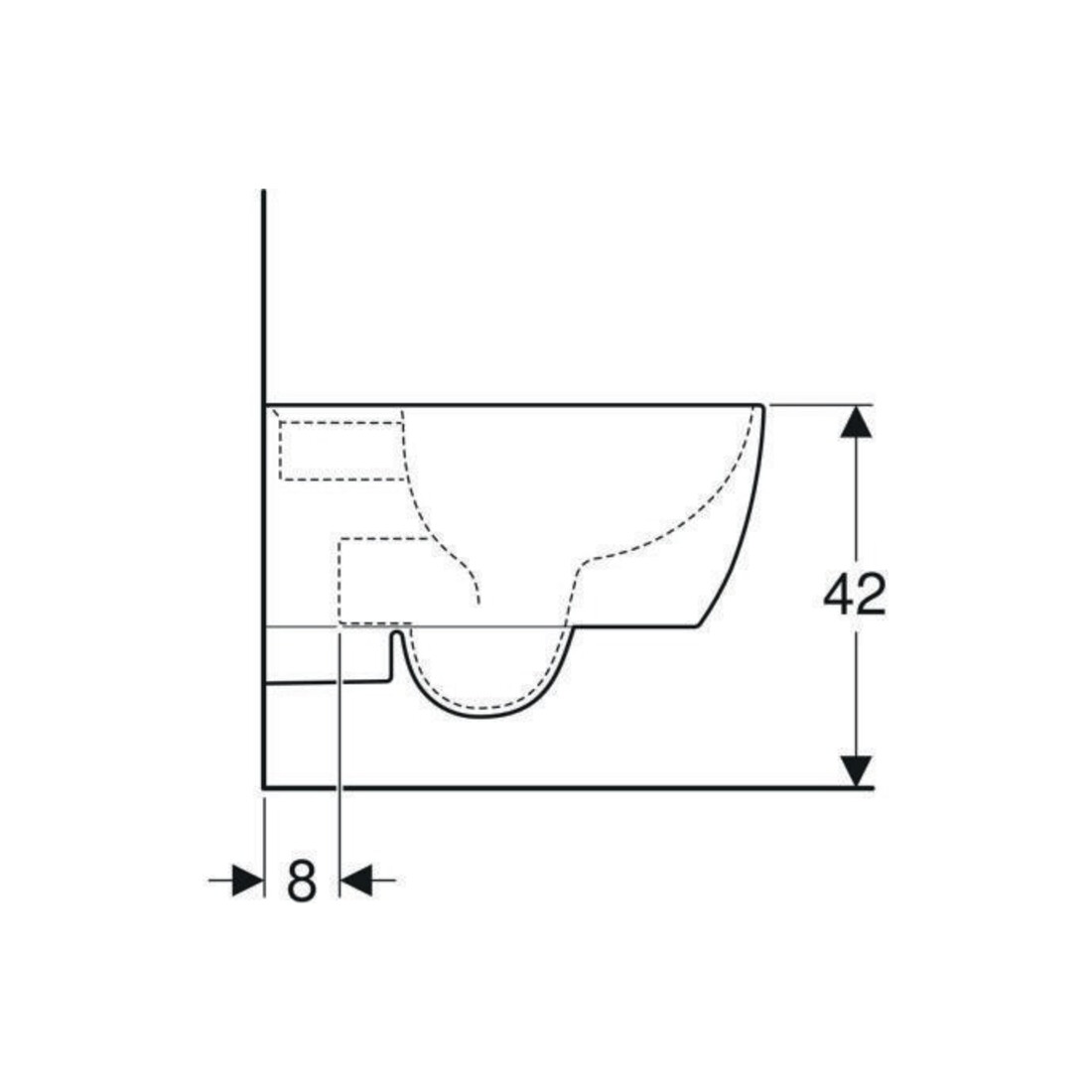 Geberit Wand-WC, Tiefspüler iCon 35,5x53cm, geschlossene Form, weiß