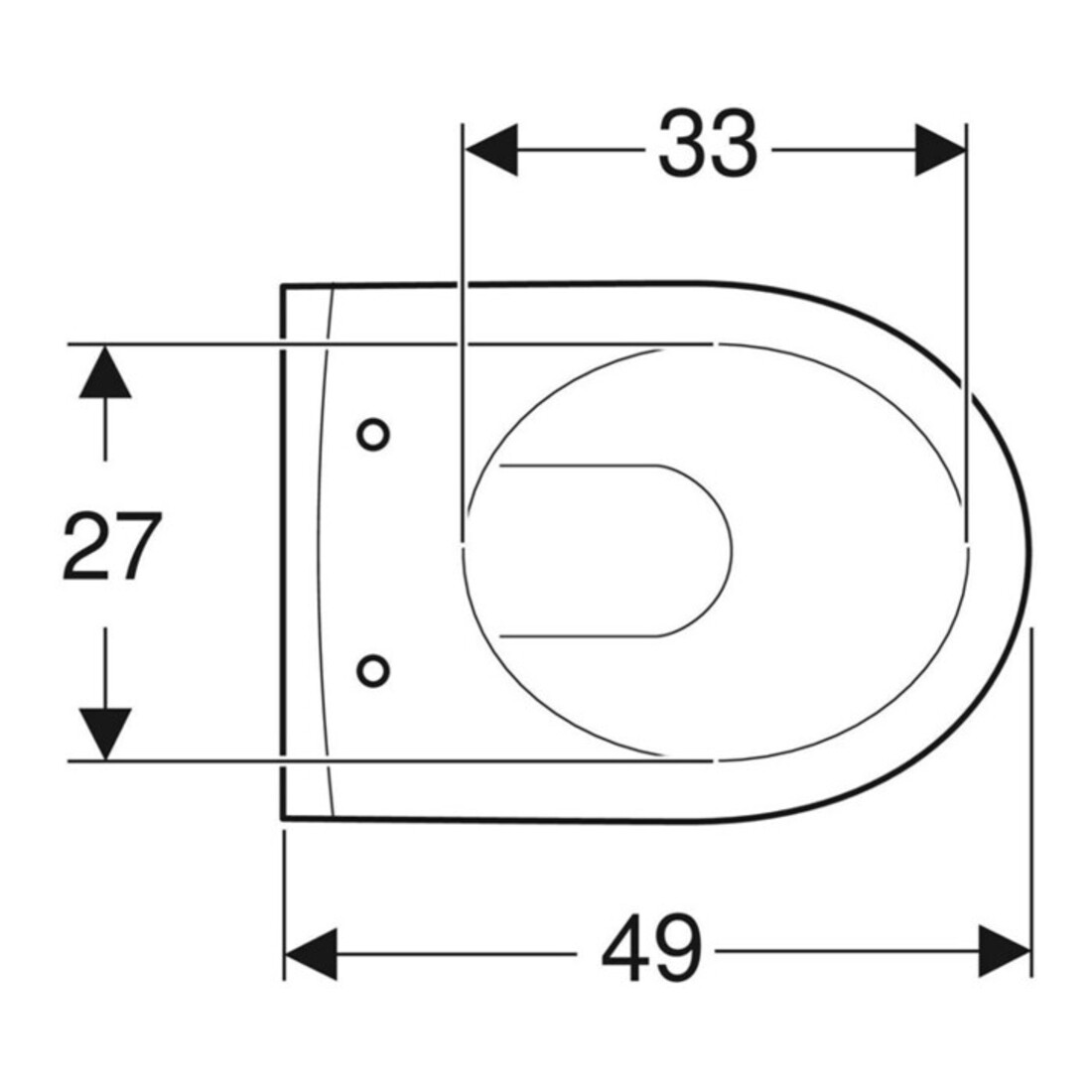 Geberit Wand-WC, Tiefspüler iCon 35x49cm, verk. Ausl., geschl. Form, weiß
