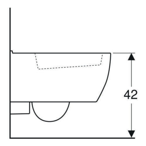 Geberit Wand-WC, Tiefspüler iCon 35x49cm, verk. Ausl., geschl. Form, weiß