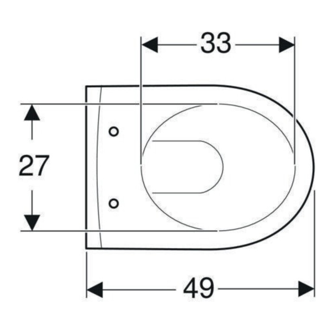 Geberit Wand-WC, Tiefspüler iCon 35x49cm, verk. Ausl., geschl. Form, weiß