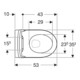 Geberit Wand-WC, Tiefspüler iCon 36x53cm, ge F., rimf, m Sitz, we. K-Tect