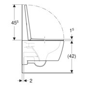 Geberit Wand-WC, Tiefspüler iCon 36x53cm, geschl. F., rimfr., m Sitz, we.-4
