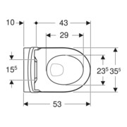 Geberit Wand-WC, Tiefspüler iCon 36x53cm, geschl. F., rimfr., m Sitz, we.-5