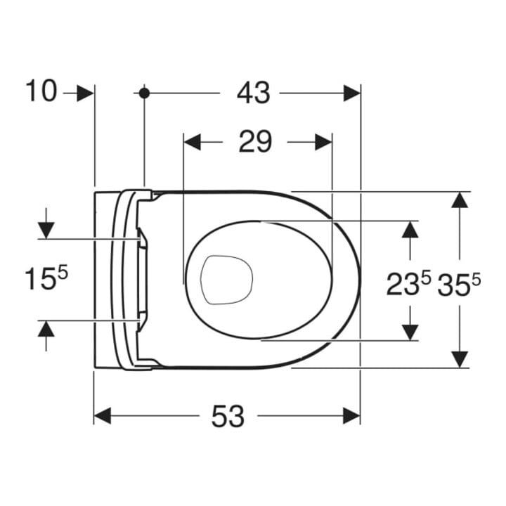 Geberit Wand-WC, Tiefspüler iCon 36x53cm, geschl. F., rimfr., m Sitz, we.